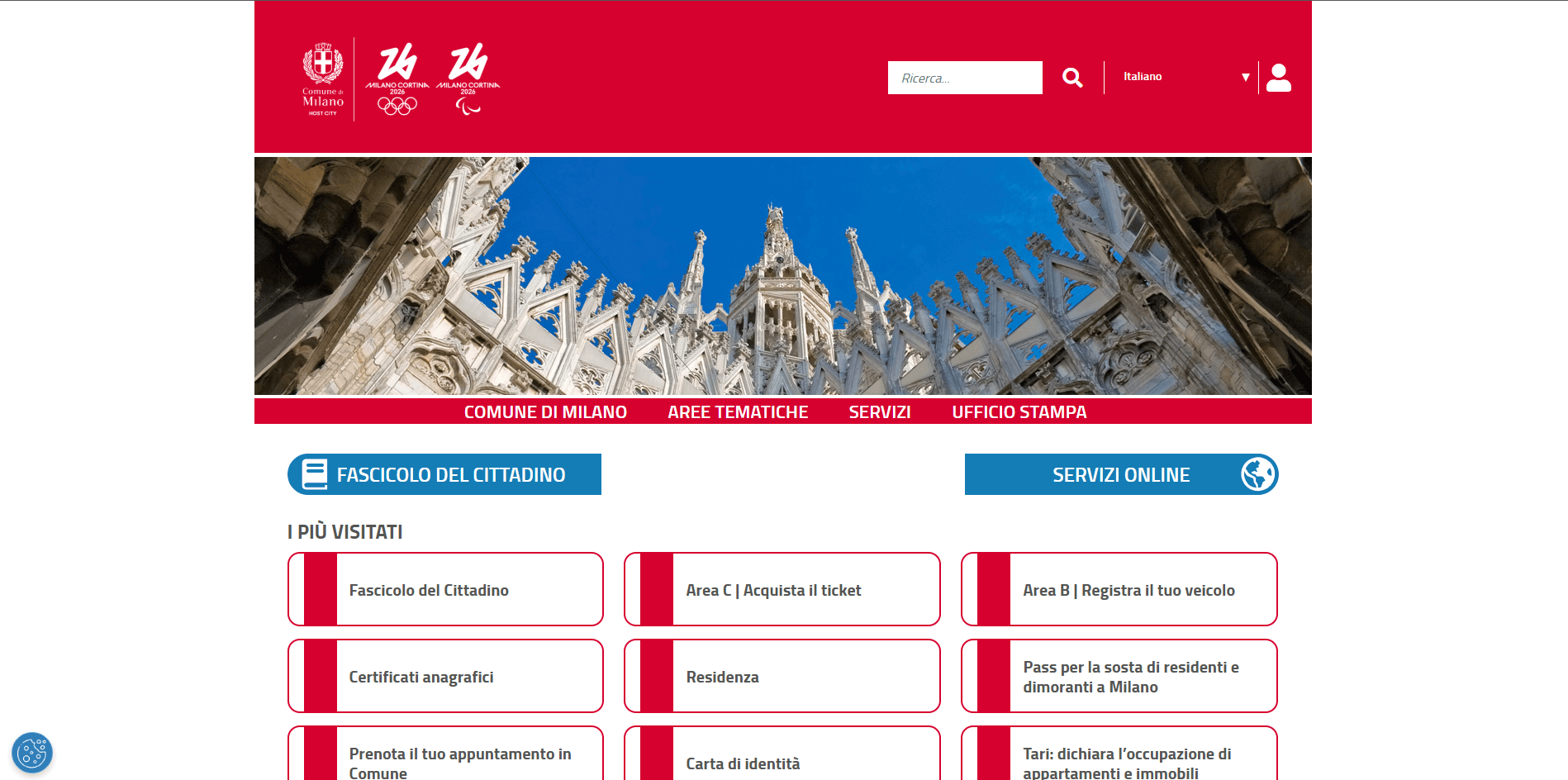 Milan Municipality Website